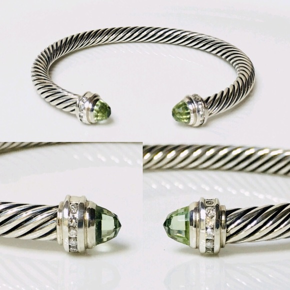 David Yurman Prasiolite Diamond Cuff Bracelet - Picture 7 of 9